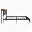 Structure de lit rembourrée avec station de charge et plateforme en métal-681471930-681471932
