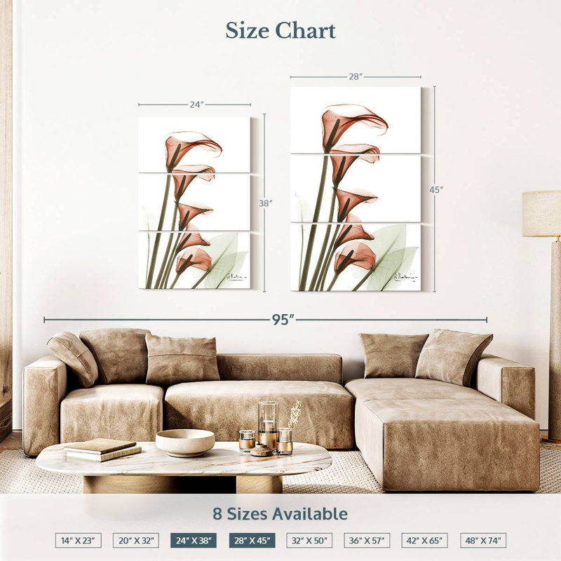 Harnek Ascending Calla Lilies, 38" H x 24" W
