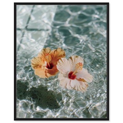 «Floating Hibiscus», impression sur toile encadrée par Notoriart, cadre noir, 20 x 24