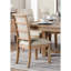 Ensemble de 2 chaises de salle à manger rustiques en chêne avec revêtement en tissu beige
