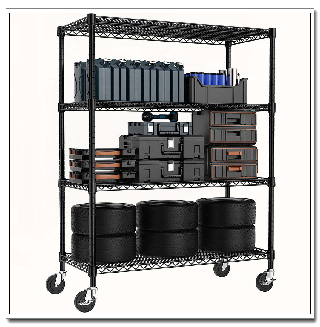 Curated visual reference: Picture Idea: 17 Stories Garage Shelving 4 Tier Industrial Metal Shelving Units