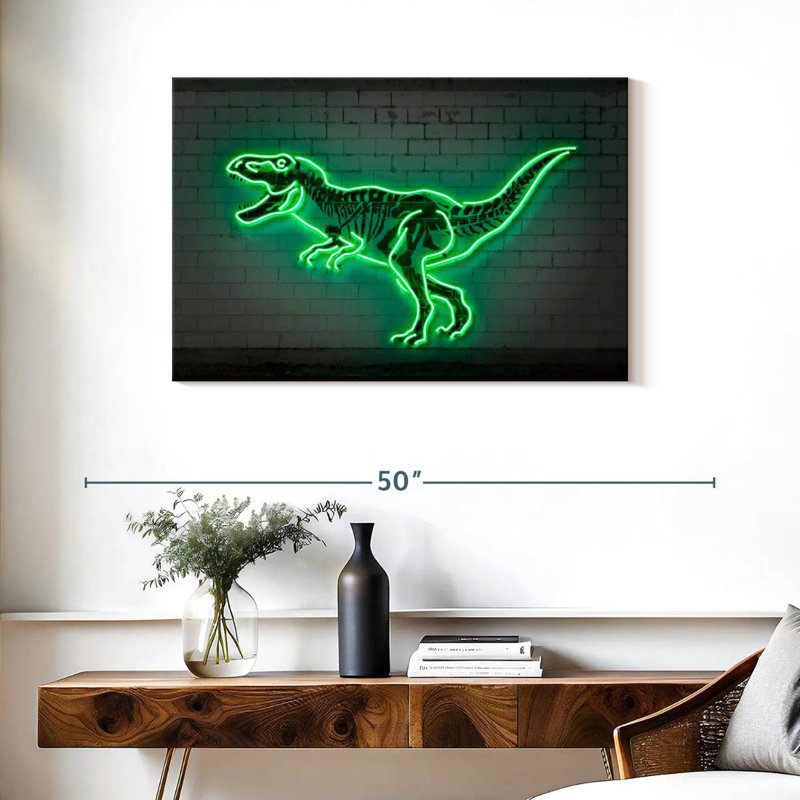 Neon T Rex, 24" H x 36" W