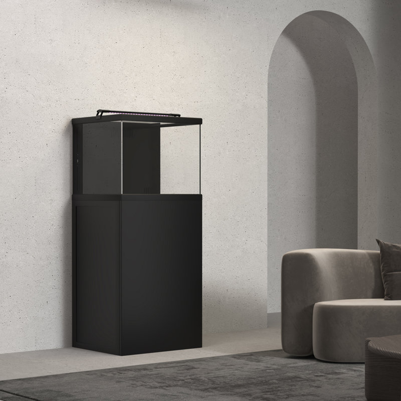 Petit réservoir carré d'aquariums en alliage d'aluminium, 13,21 gallons (H 51,97 po x l 20,08 po x P 20,47 p, Noir