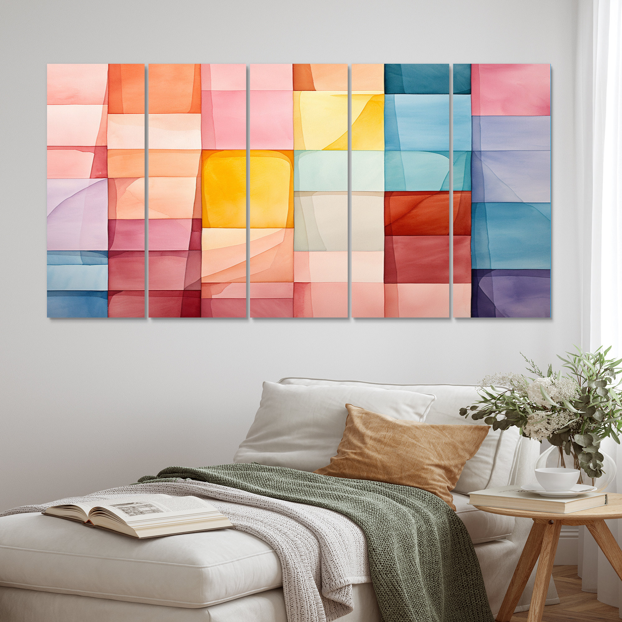 Design Art Hardedge Pastel Symetry III - Modern Metal Wall Art Prints ...