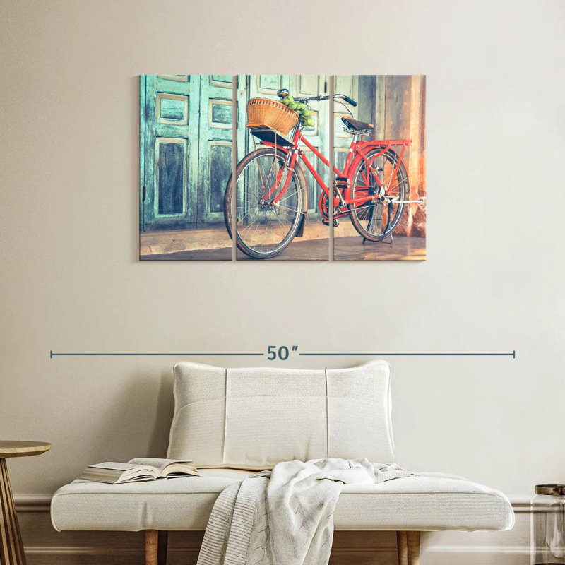 Mehar Hipster Red Bicycle, 24" H x 38" W
