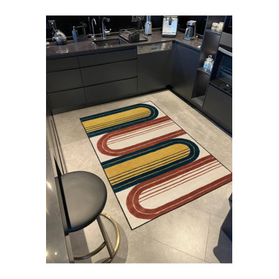 Striped Colorful Creative Decorative Washable Carpet