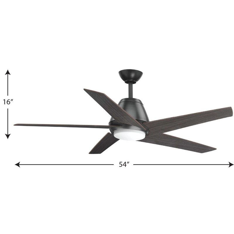 Hensley 54'' Ceiling Fan with LED Lights, Graphite with Graphite Blades