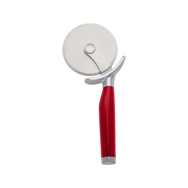 Red Stainless Steel 9-Inch Pizza Wheel with Comfort Grip