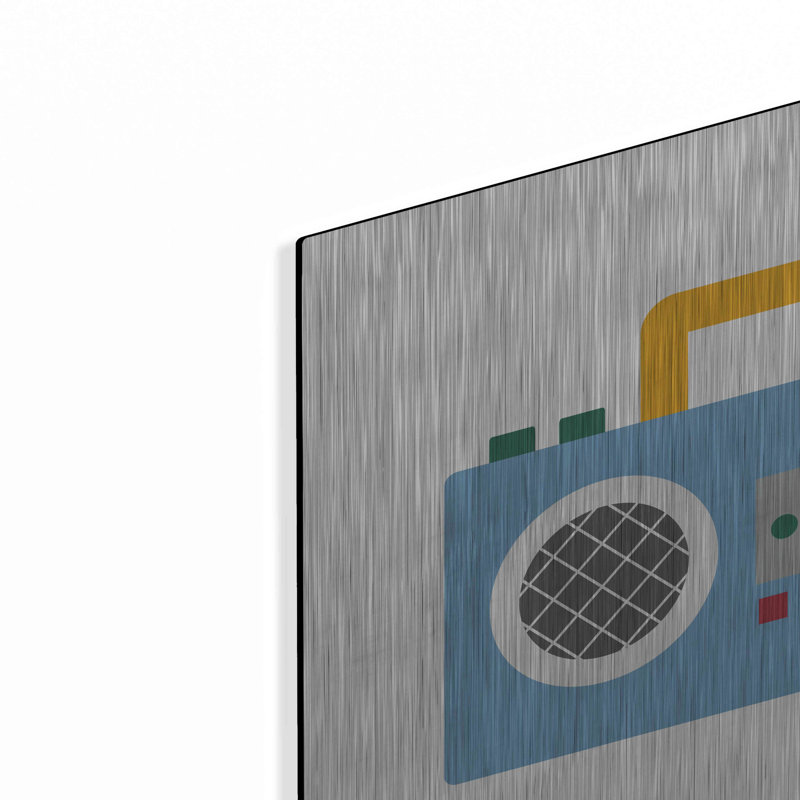 Art mural en métal «Retro Boombox» par Ann Kelle Designs, Luxe, H 16 po x l 24 po