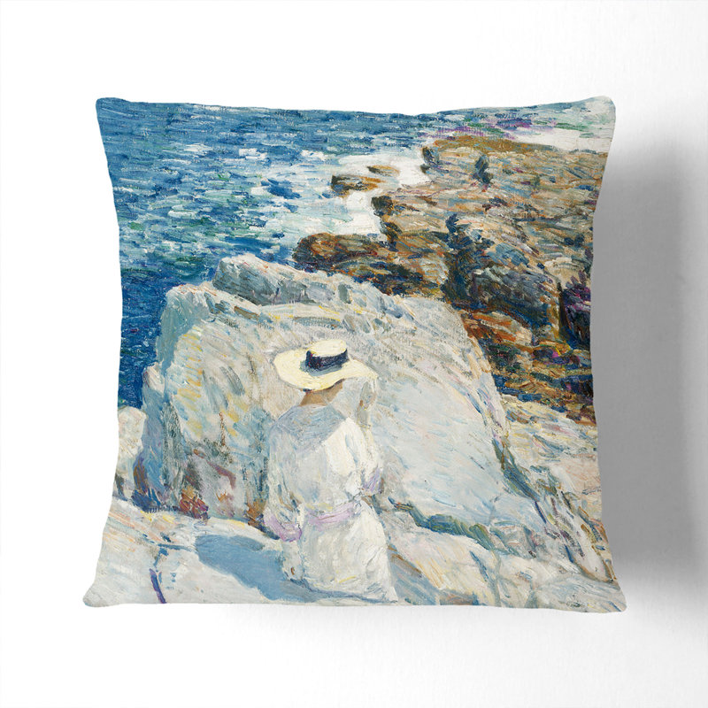South Ledges in Appledore Scatter Cushion, White, 55cm H x 55cm W x 20cm D