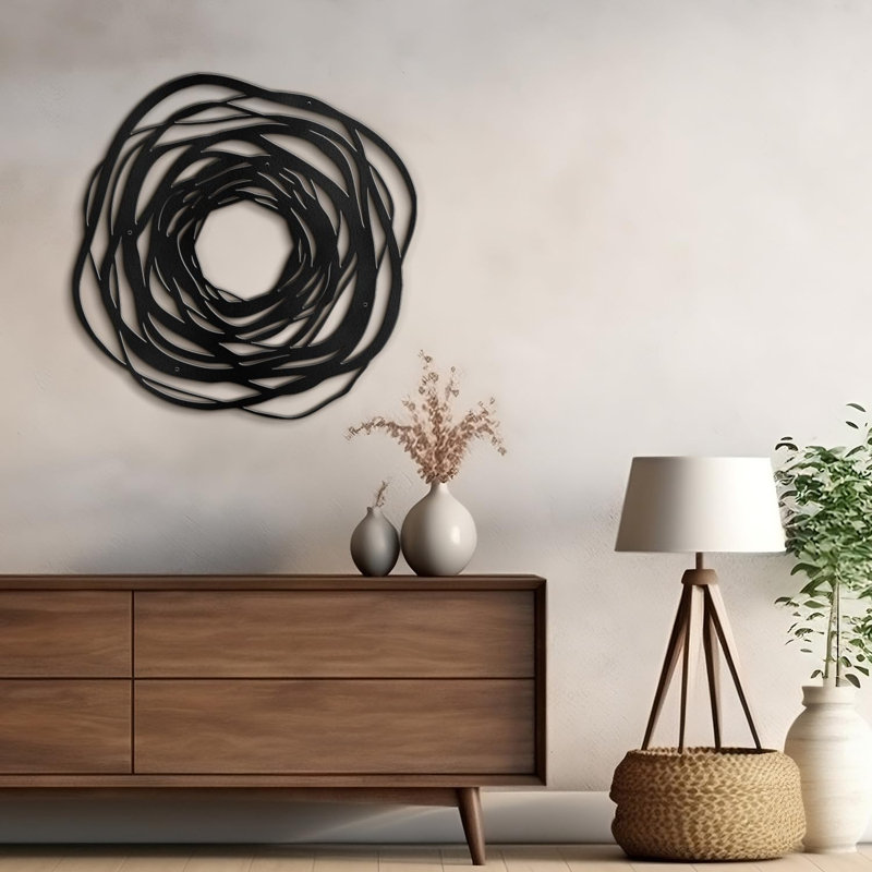 Abstrait spirale spirale ronde décoration murale moderne abstrait décoration murale décoration murale, Noir