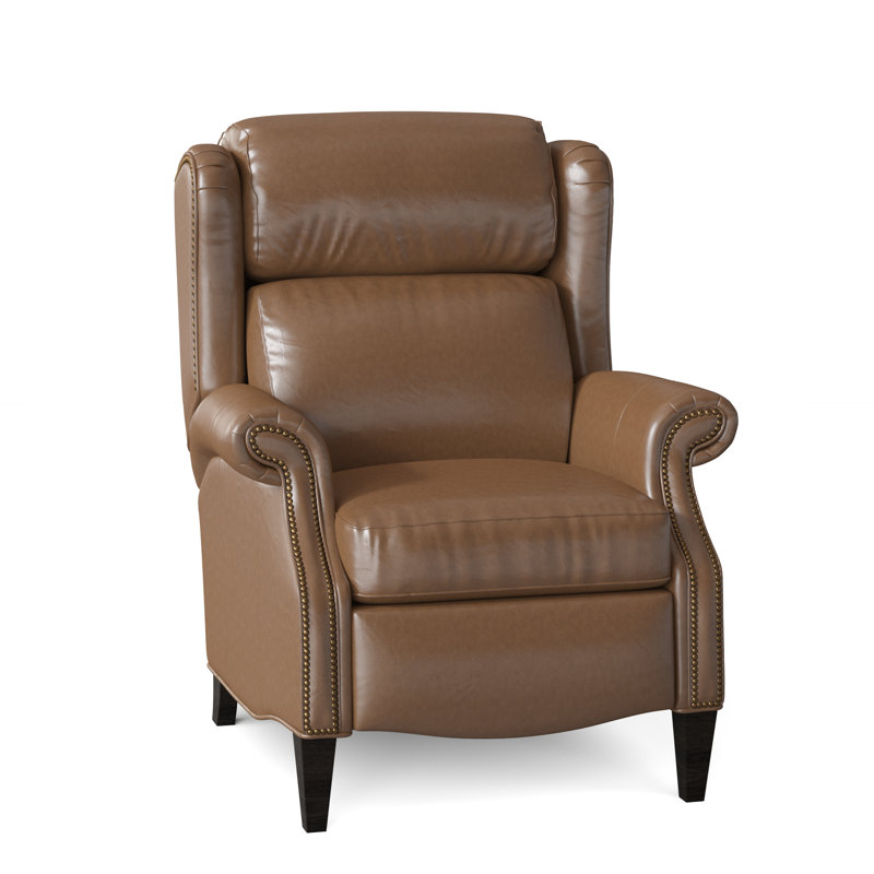 Miller Recliner, Aline Fumo Genuine Leather, Cobblestone, French Natural