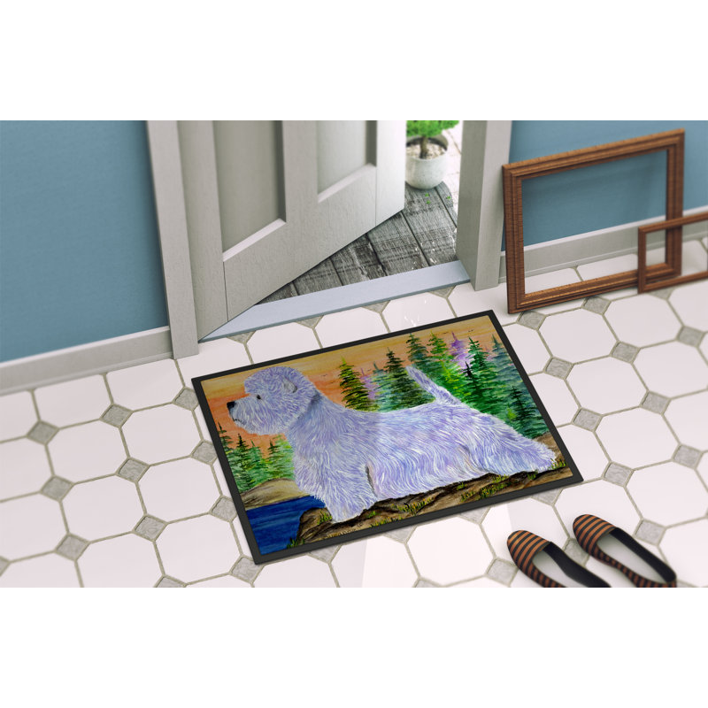 Tapis de porte d’intérieur anti-dérapant westie, Rectangle 2 pi x 3 pi