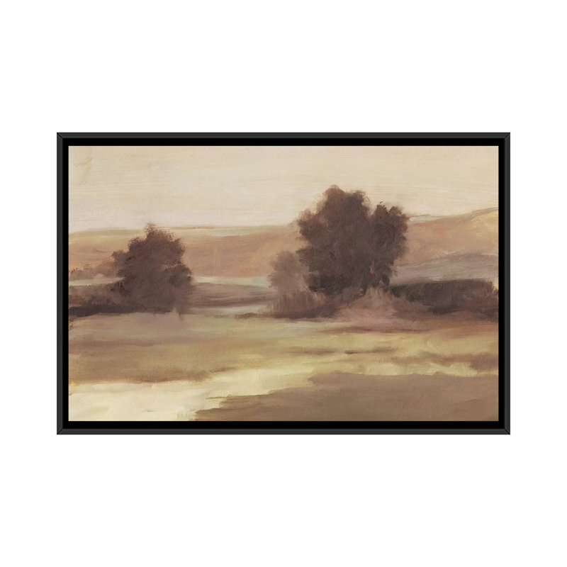 "Discrète Landscape II" par Ethan Harper, reproduction d’art, Pas de tapis, H 26 po x l 40 po x 1,5 po, Toile avec cadre noir