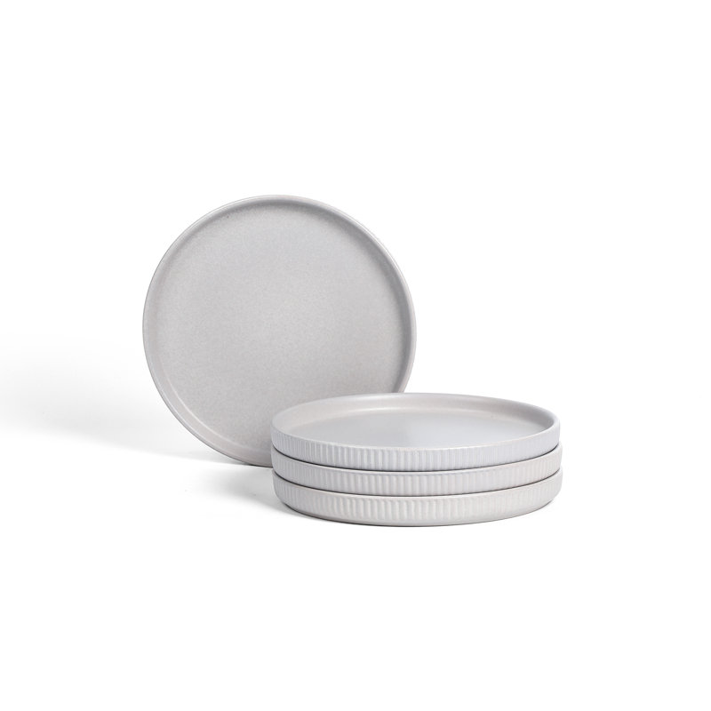 Stone Lain Haven 4-Piece Salad Plate Set Stoneware, Gray