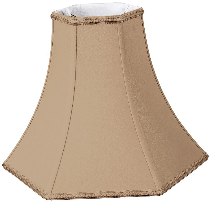 Abat-jour cloche en soie / shantung (araignée), Or antique, H 6,5 po x l 8 po x P 8 po