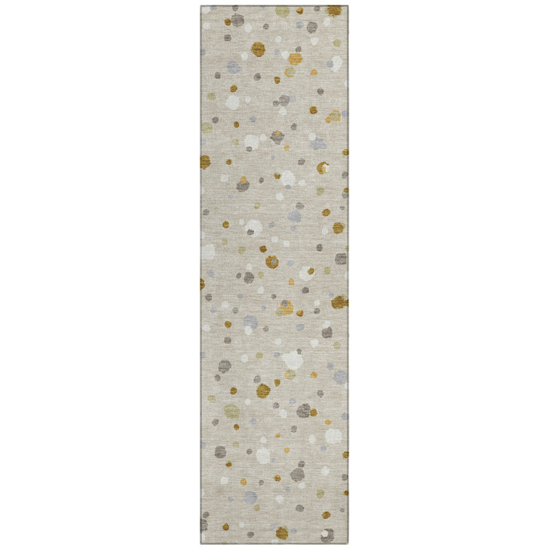 Machine Washable Indoor/Outdoor Chantille ACN2518 Geometric Rug, Runner 2'3" x 7'6", Beige