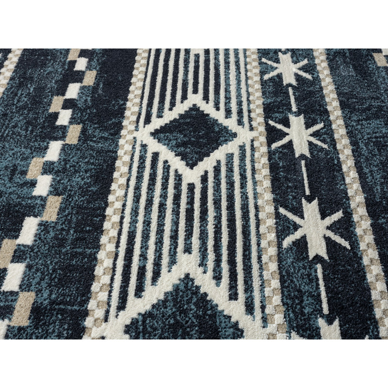 Tapis bleu marine United Weavers Afsana, Rectangle 5 pi 3 po x 7 pi 2 po