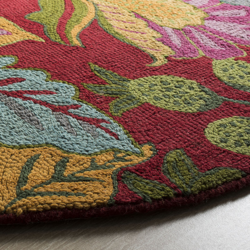 Arber Hand Tufted Wool Floral Rug, Round 6' x 6'