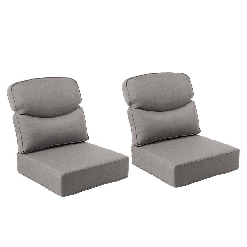 Smishape Outdoor Cushion Set Of 2, 6 Inch Deep Seat Patio Furniture Cushions With Removable Cover,Replacement Patio Cushion Set For Chair,Sofa,Loveseat