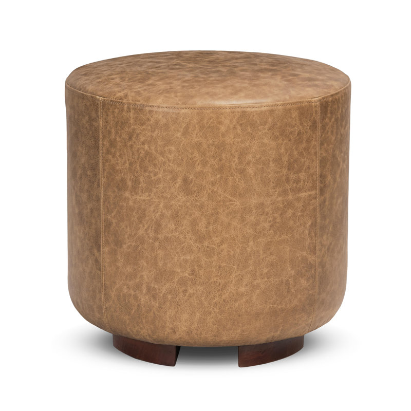 Pouf Millo en cuir pleine fleur