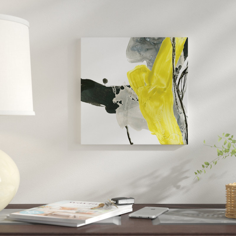 « citron flux ii », reproduction d’impression sur toile, H 37 po x l 37 po x P 1,5 po, Pas de tapis, Toile tendue