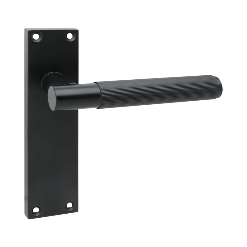 Golden Grace 6 Pair Victorian T-Bar Linear Design Door Handle Matt Black Finish with Spindle and Screws - 150 x 40mm