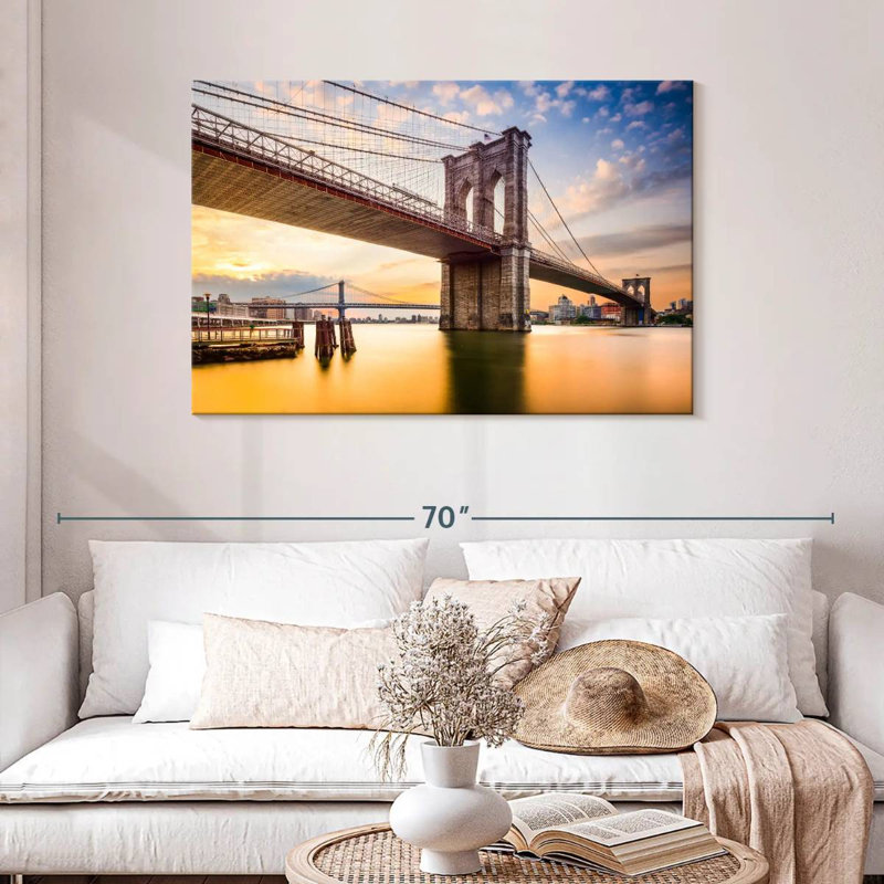Lilie NY East River Bridge, H 30 po x l 45 po