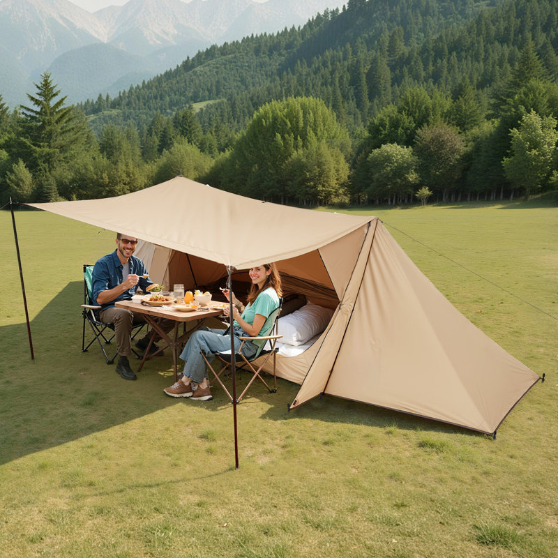 Tente chaude légère avec réchaud et 2 bâches de camping pour 2 personnes