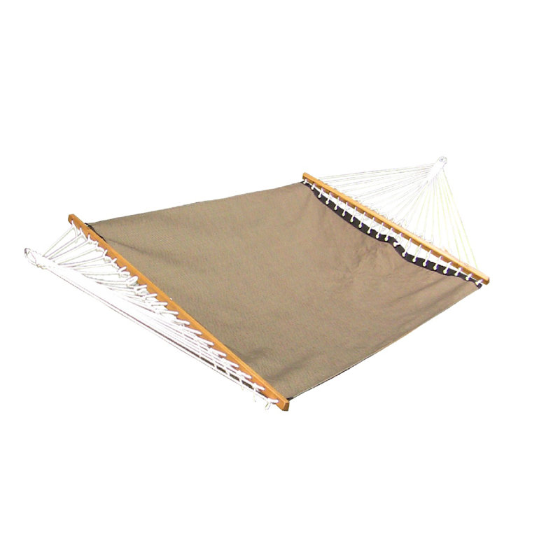 Hamac de camping double en polyester enduit de PVC Karlisa, Taupe