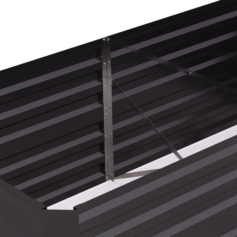 6'X3'x2' Raised Garden Bed , Dark Gray. Robust Metal Holder For Veggies, Flowers, Herbs. Reinforced, Open, Ample Growth Room Galvanized Kit 6'X3'x2', Planter Spacious Space