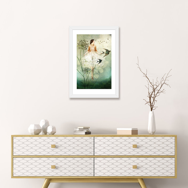 «Flyby» par Catrin Welz-Stein, reproduction, Papier encadré blanc, H 24 po x l 16 po x P 1 po