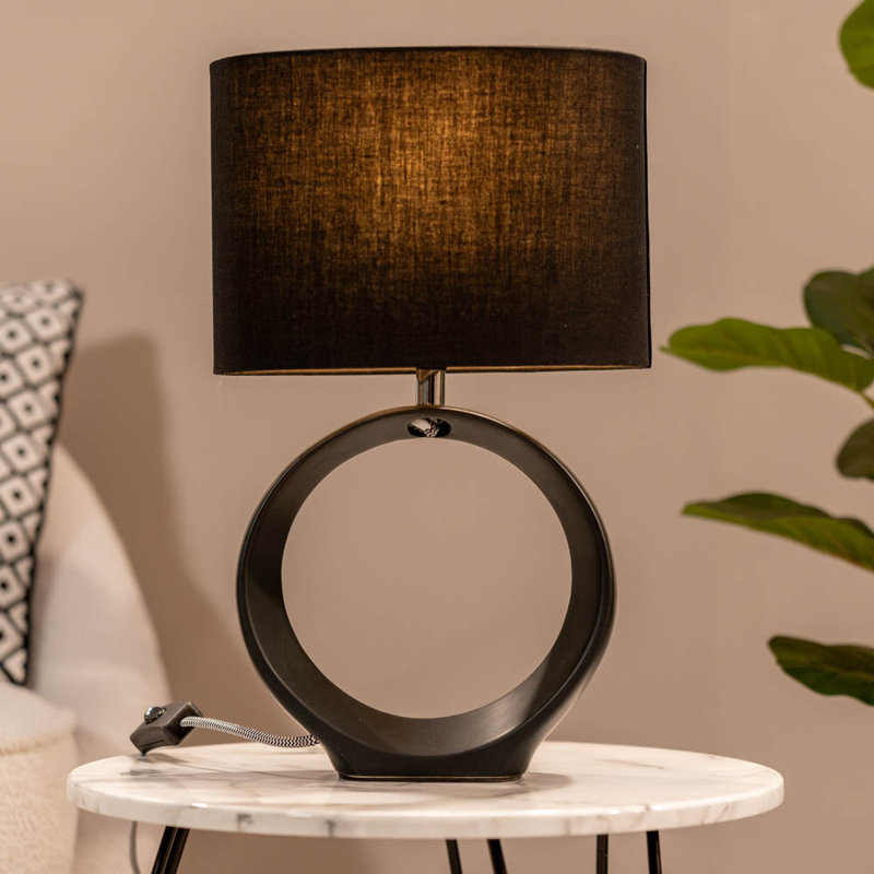 Cabrielle Ceramic Table Lamp, No, Black