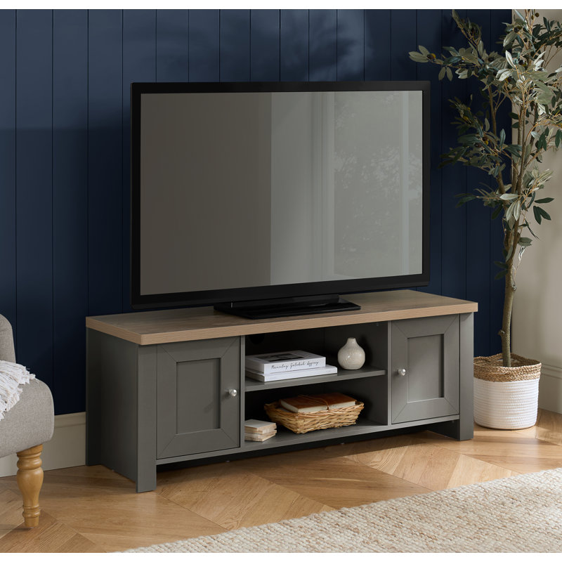 Napanoch TV Stand for TVs up to 58", Dark Grey/Oak