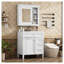 Meuble-lavabo blanc de 30 pouces avec lavabo intégré, armoire en bois massif et panneau de fibres à densité moyenne, console de rangement moderne