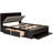 Wood Bed For Queen With Storage Headboard, 4 Drawers & Shoe Rack, Headboard Storage, Drawers, Rack , Quality-360984114