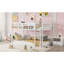 Lit superposé bas simple au-dessus de simple, lit superposé au sol avec échelle, lit superposé simple en bois massif pour enfants et enfants, blanc-1998449022