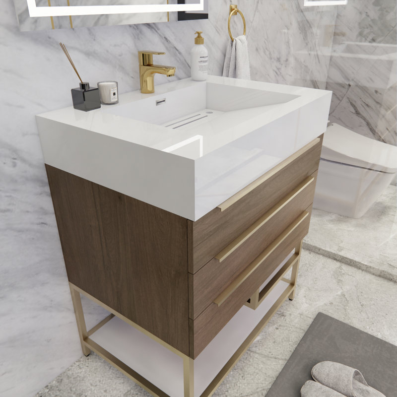 Ensemble de meuble-lavabo simple 30 po Glasgow, Chêne clair