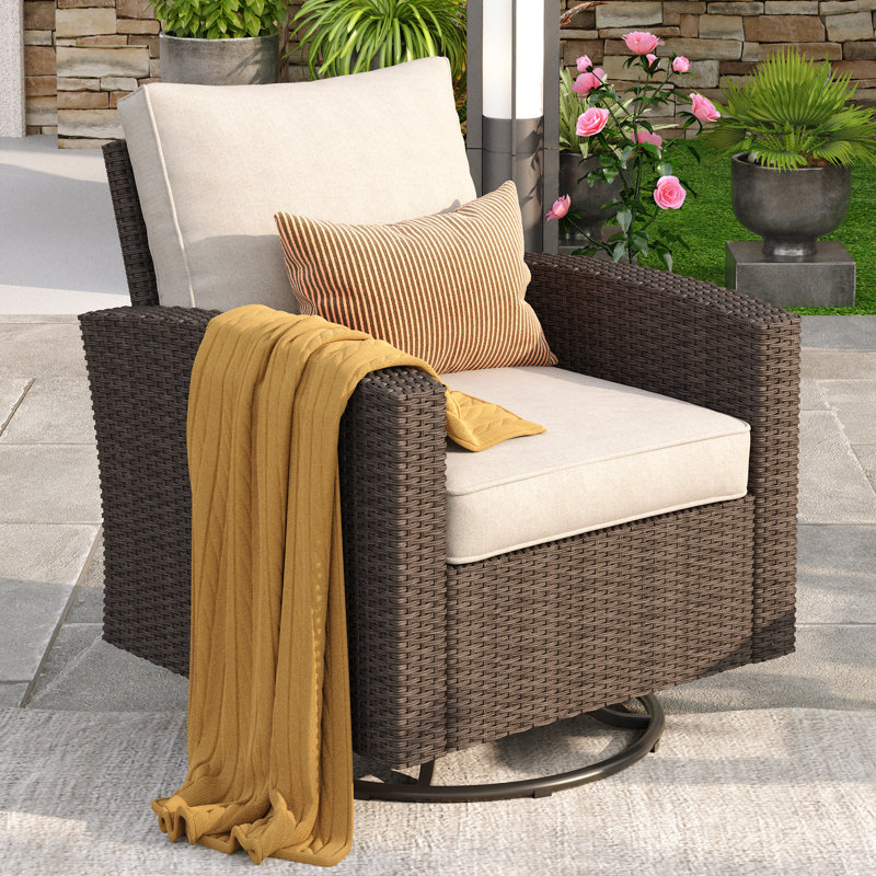 Fauteuil club pivotant avec coussins, Sable