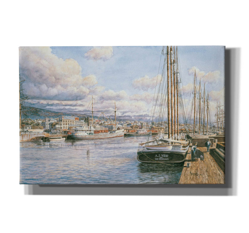 «San Pedro Sunrise, Ca. «1913» par Stanton Manolakas, art mural sur toile, L 18 po x H 12 po