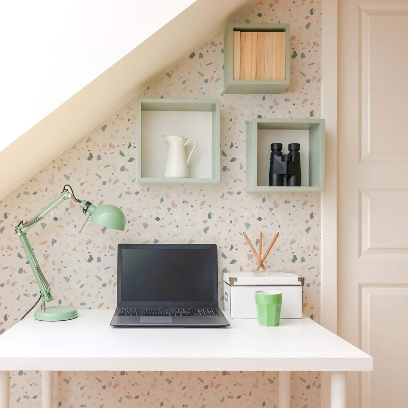 Terrazzo Basic Removable Peel and Stick Wallpaper Panel, 102" L x 24" W