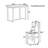 Farmhouse Counter Height 5-Piece Dining Table Set-900094770-900094771