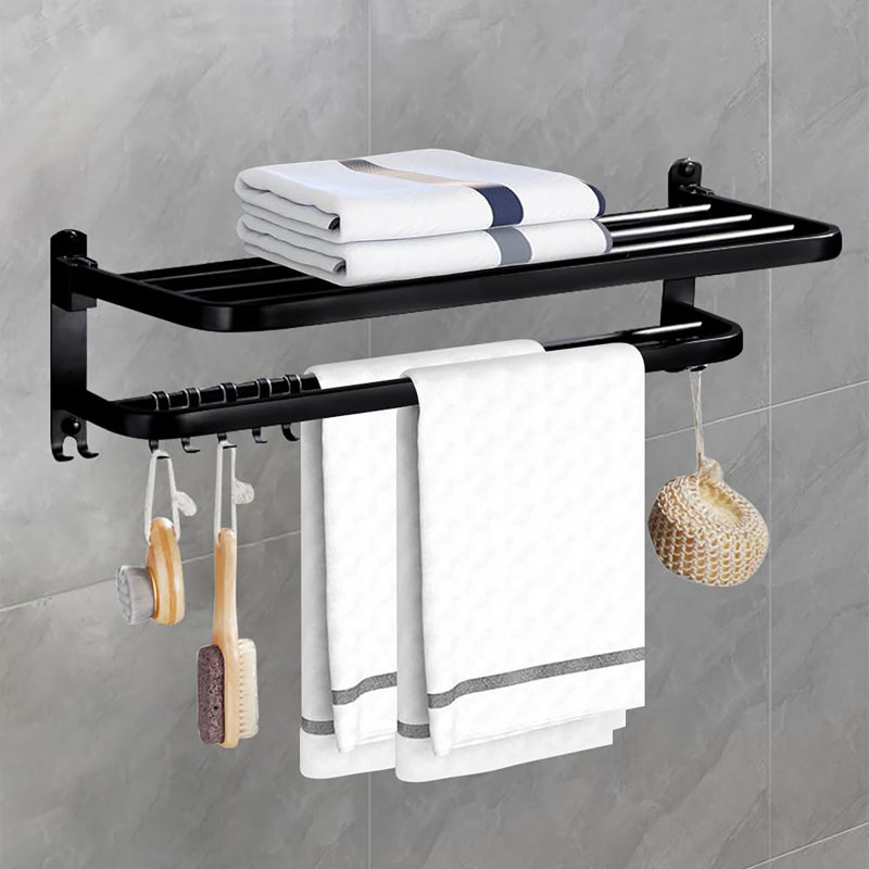 Wall Mounted Required Towel Rack, Black