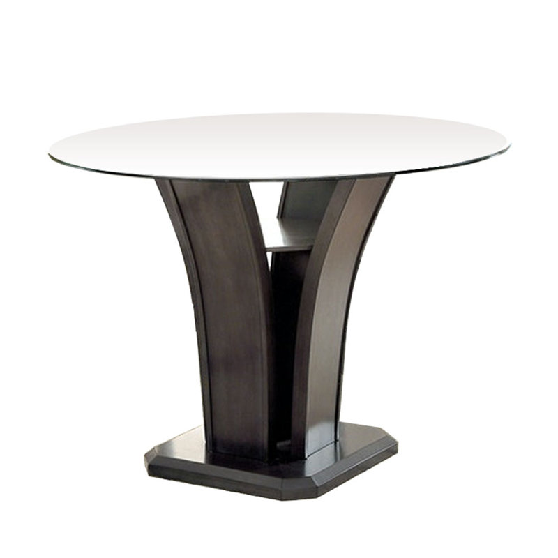 Haleigh Round Glass Top Dining Table