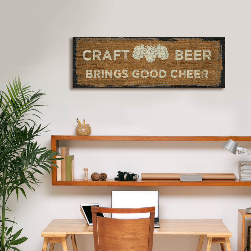 «Craft Beer Sign I» par Erin Clark, art mural sur toile, 60 po x 20 po, H 12 po x l 36 po x P 0,75 po