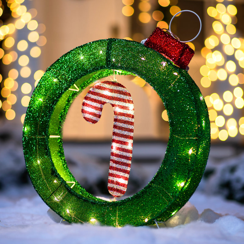 Ornement lumineux candy cane