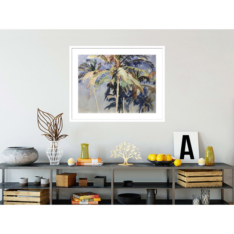 «Palms Against the Sky» par John Singer Sargent, impression giclée sur cadre, H 33 po x l 41,5 po