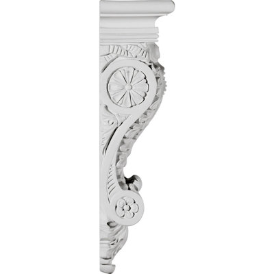 Endurathane Acanthus Ribbon Corbel, 5 3/8"W x 4 1/8"D x 15 1/2"H, Factory Primed