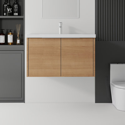 Meuble-lavabo flottant 36 po avec lavabo en céramique 36 po