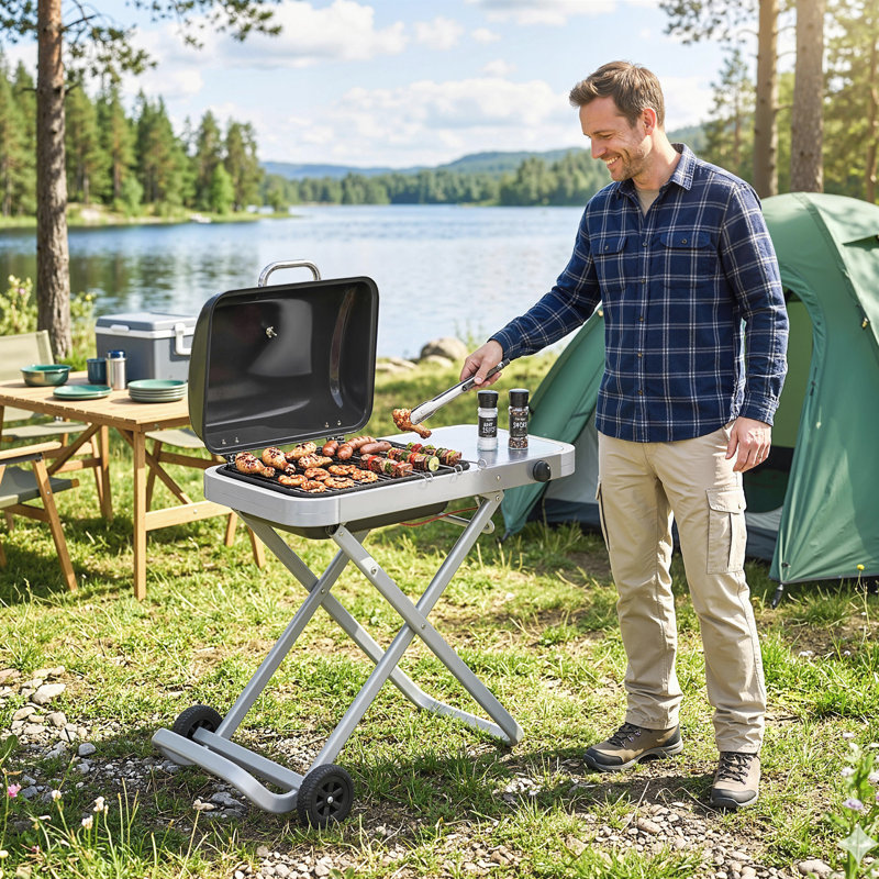 Outsunny 2 - Burner Freestanding, Portable 8531 BTU BTU Gas Grill